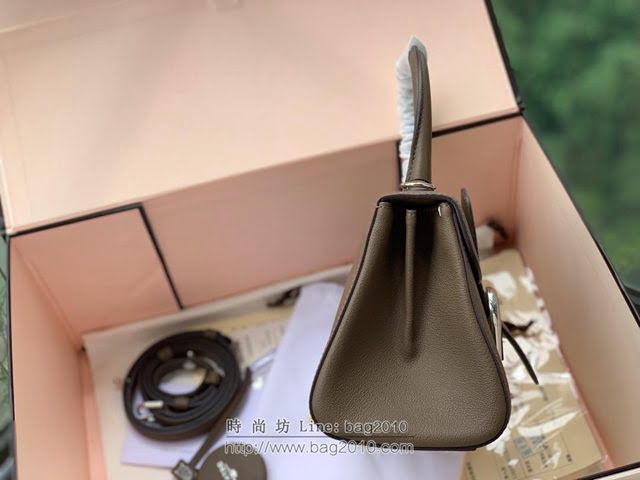 DELVAUX女包 百搭氣質款 Dv0020大象灰 Brillant系列手袋 德爾沃女手提包 Delvaux女單肩包  fcs1339